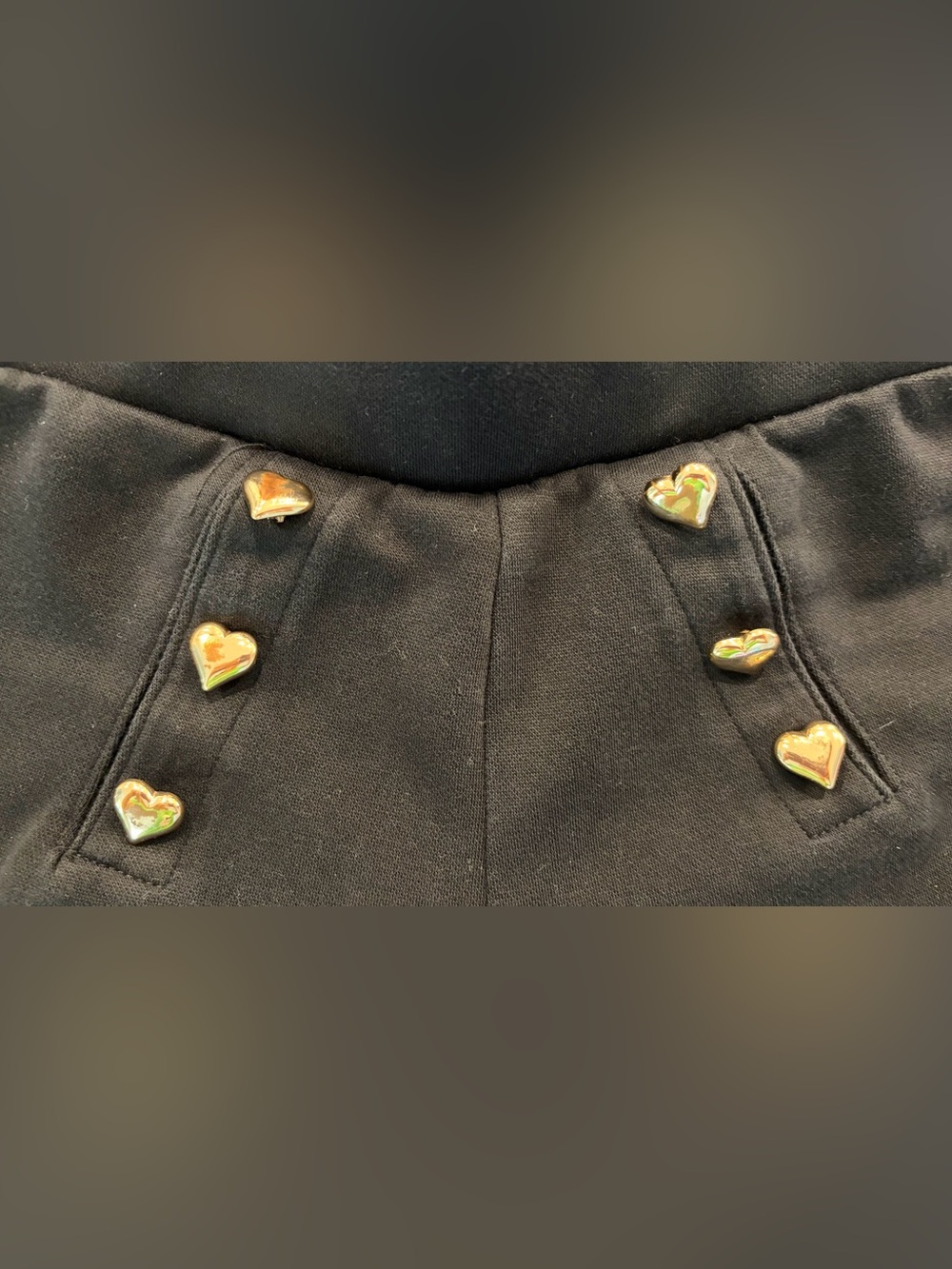 Old Navy Black Wide-Leg Pants with Gold Heart Studs - Picture 3 of 5